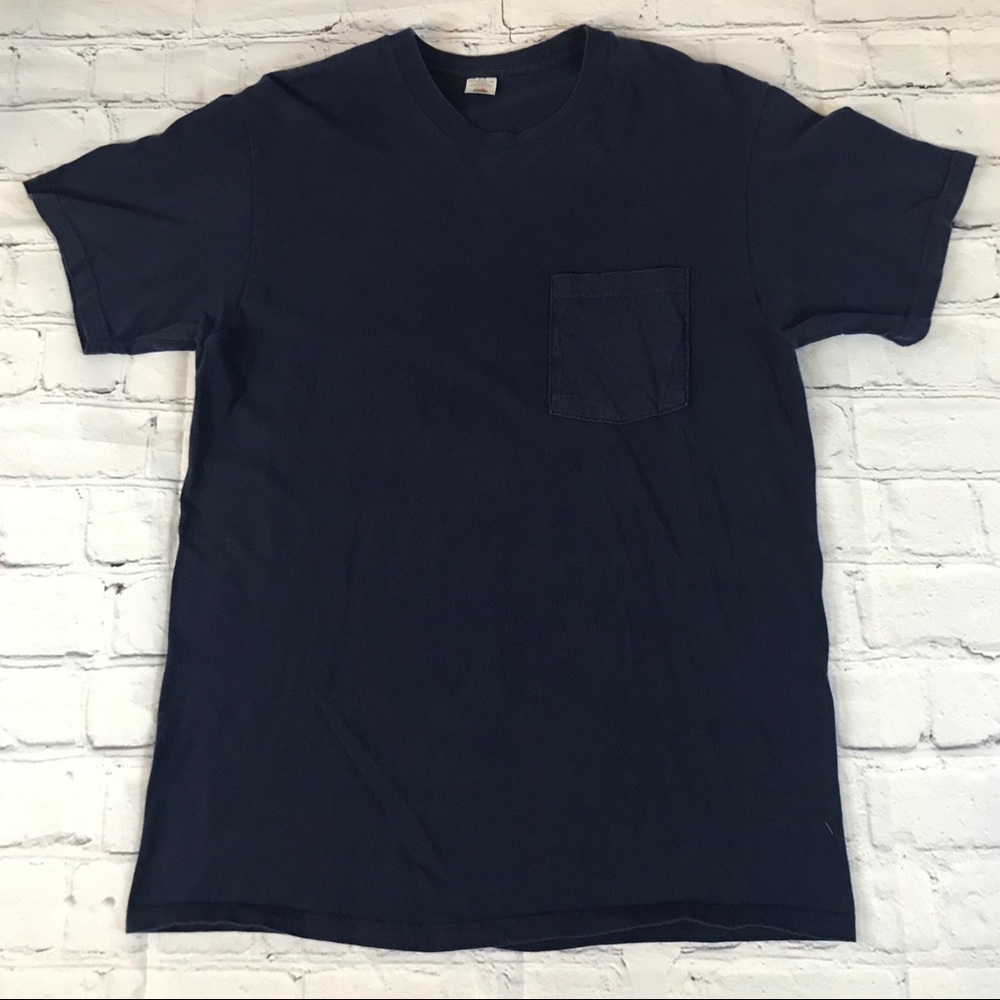 VTG Fruit Of The Loom|Pocket Tee NVY BLU T Shirt L